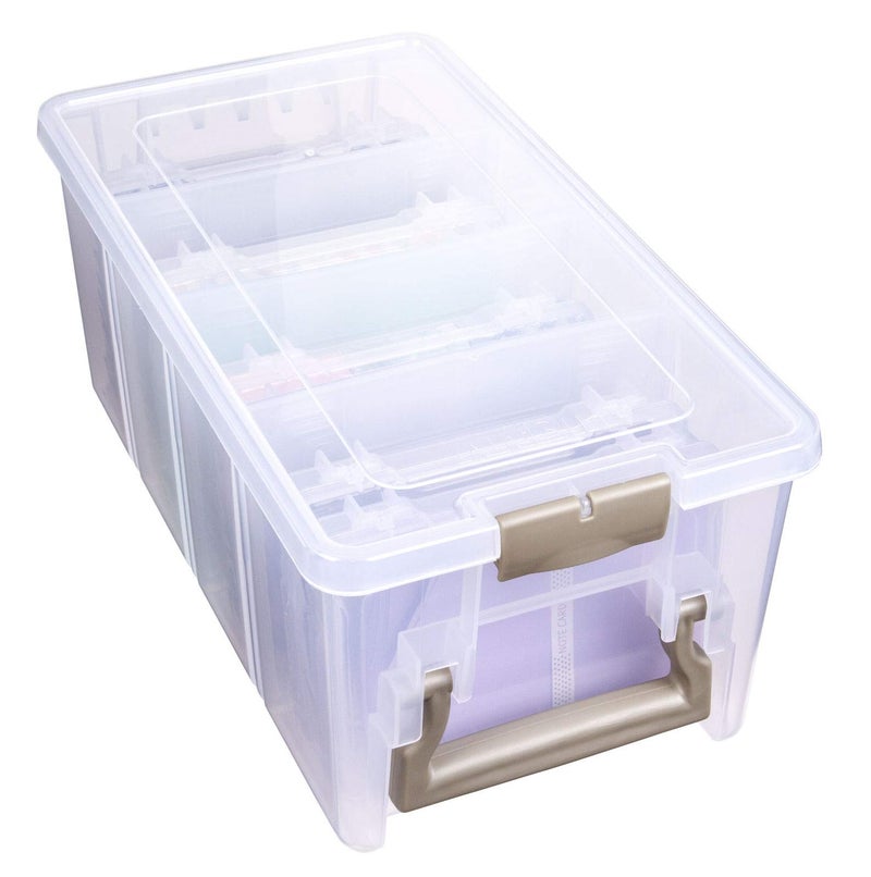ArtBin Semi Satchel Photo Storage Photo & Craft Organizer Set, Large Box with [8] Plastic Storage Cases Inside, Clear - Image 1